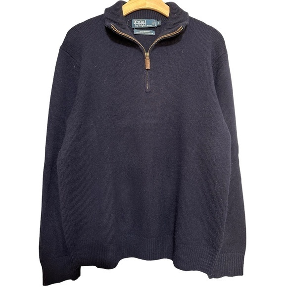 Polo Ralph Lauren Vintage Men's L Navy Blue Quarter Zip 100